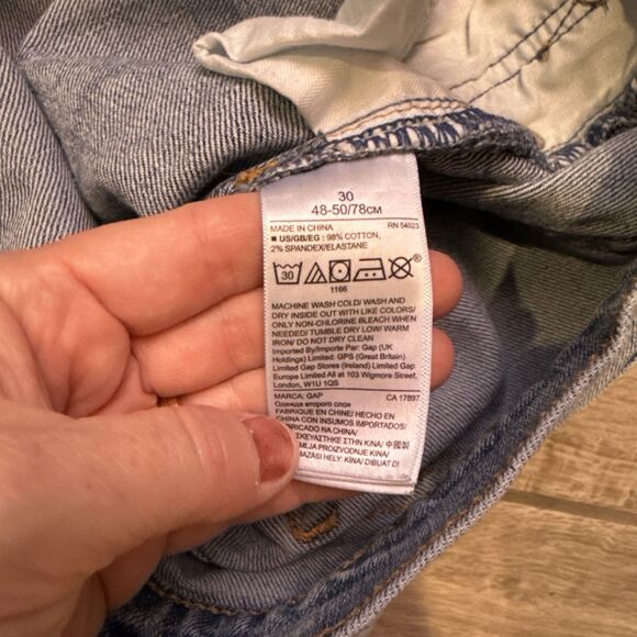 Gap Best Girlfriend Straight Leg Crop 30 / 10 Light Wash Distressed Medium Rise - Picture 6 of 7